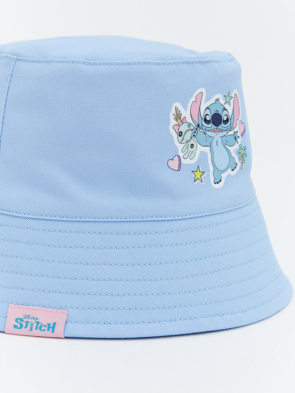 Mavi Stitch Baskılı Kız Bebek Fötr Şapka-2