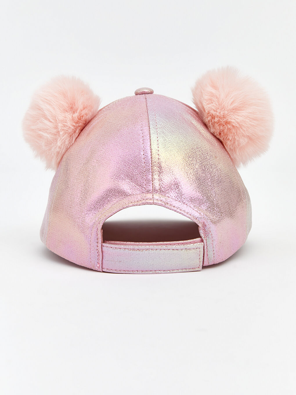 Pembe Ponponlu Kız Bebek Kep Şapka -2