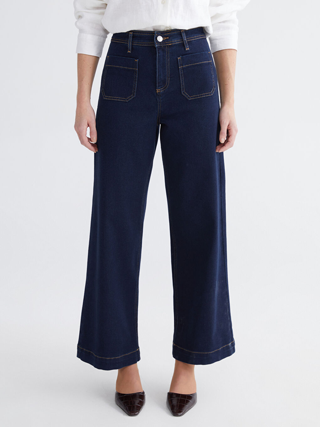 İndigo Wideleg Kadın Jean Pantolon-1