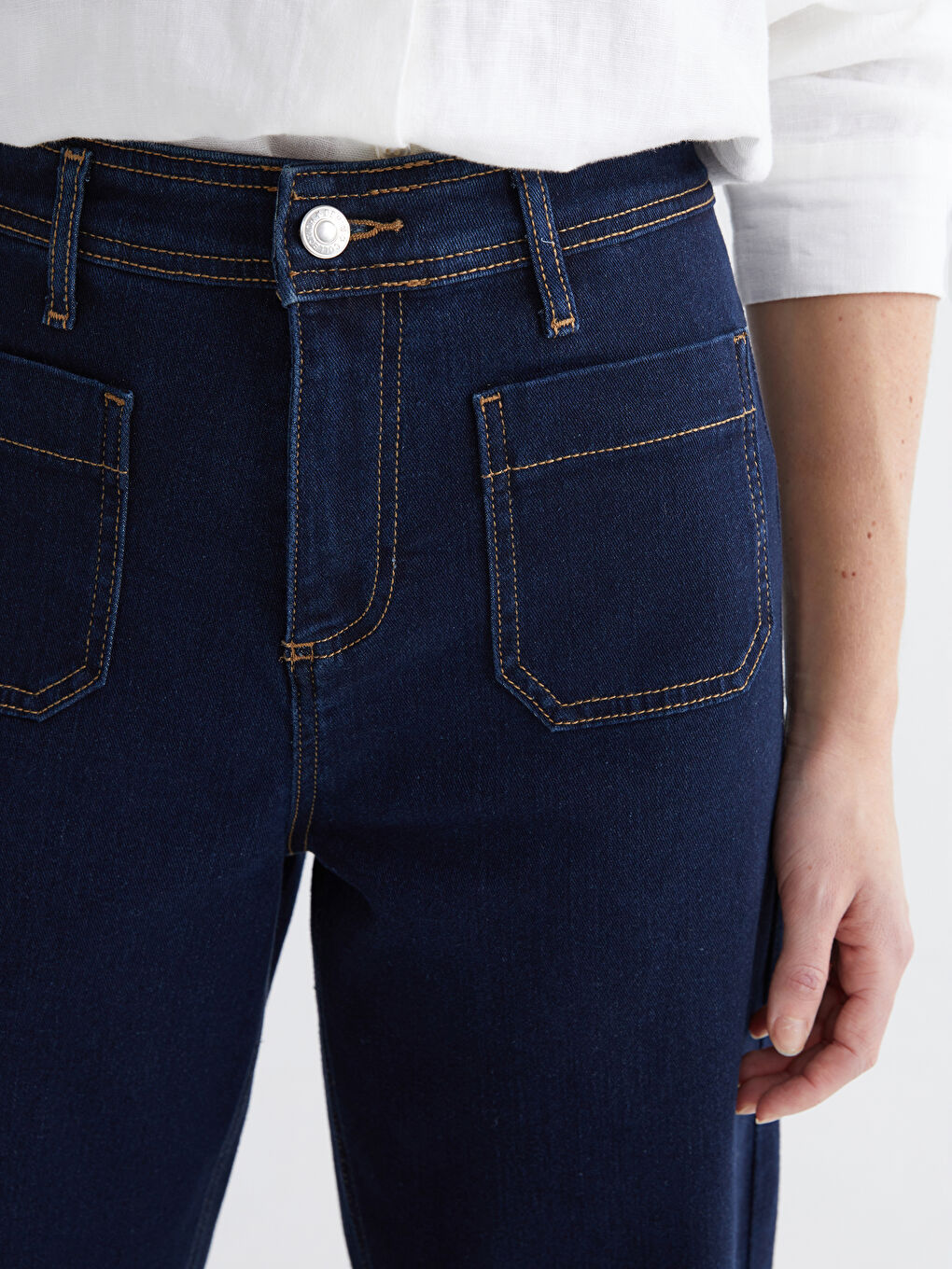 İndigo Wideleg Kadın Jean Pantolon-2