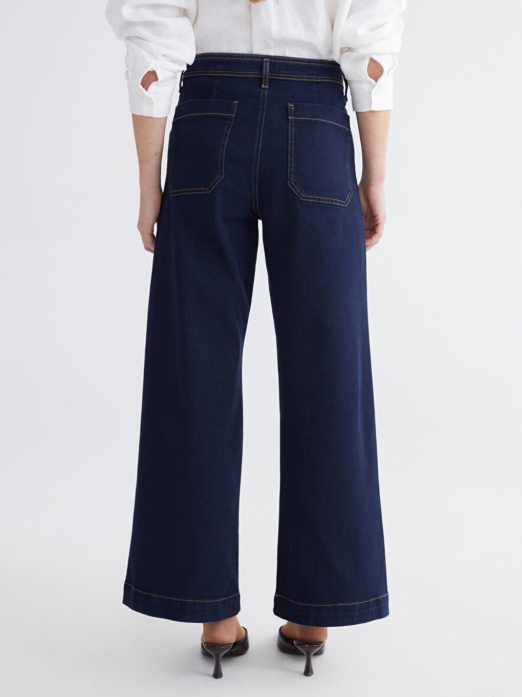 İndigo Wideleg Kadın Jean Pantolon-3