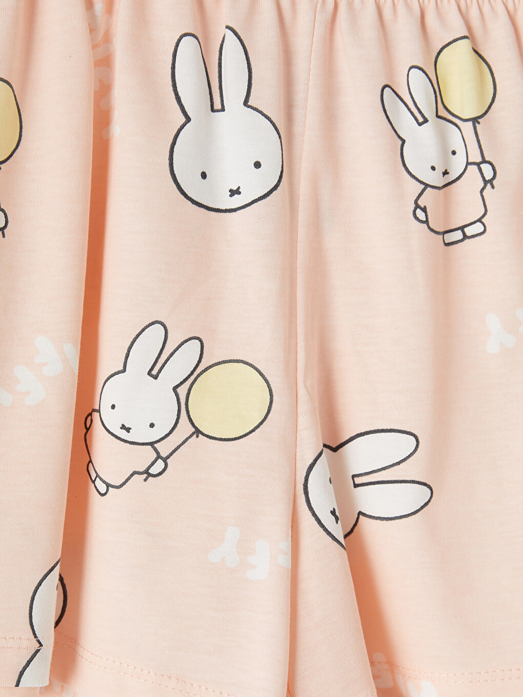 Ekru Miffy Baskılı Kız Çocuk Şortlu Pijama Takımı-6
