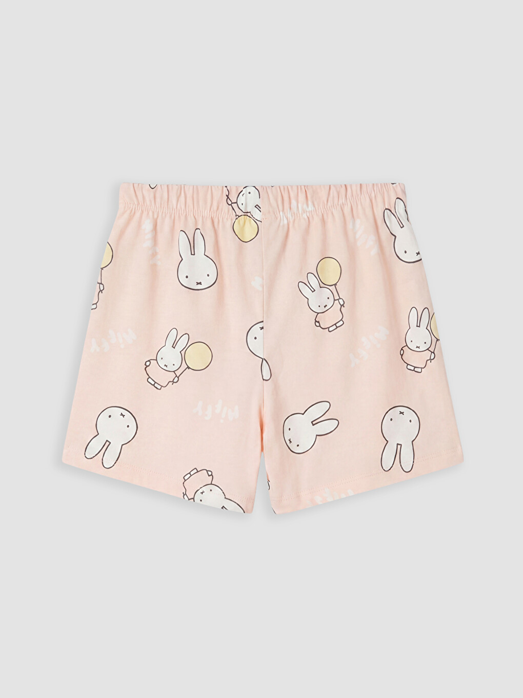 Ekru Miffy Baskılı Kız Çocuk Şortlu Pijama Takımı-7