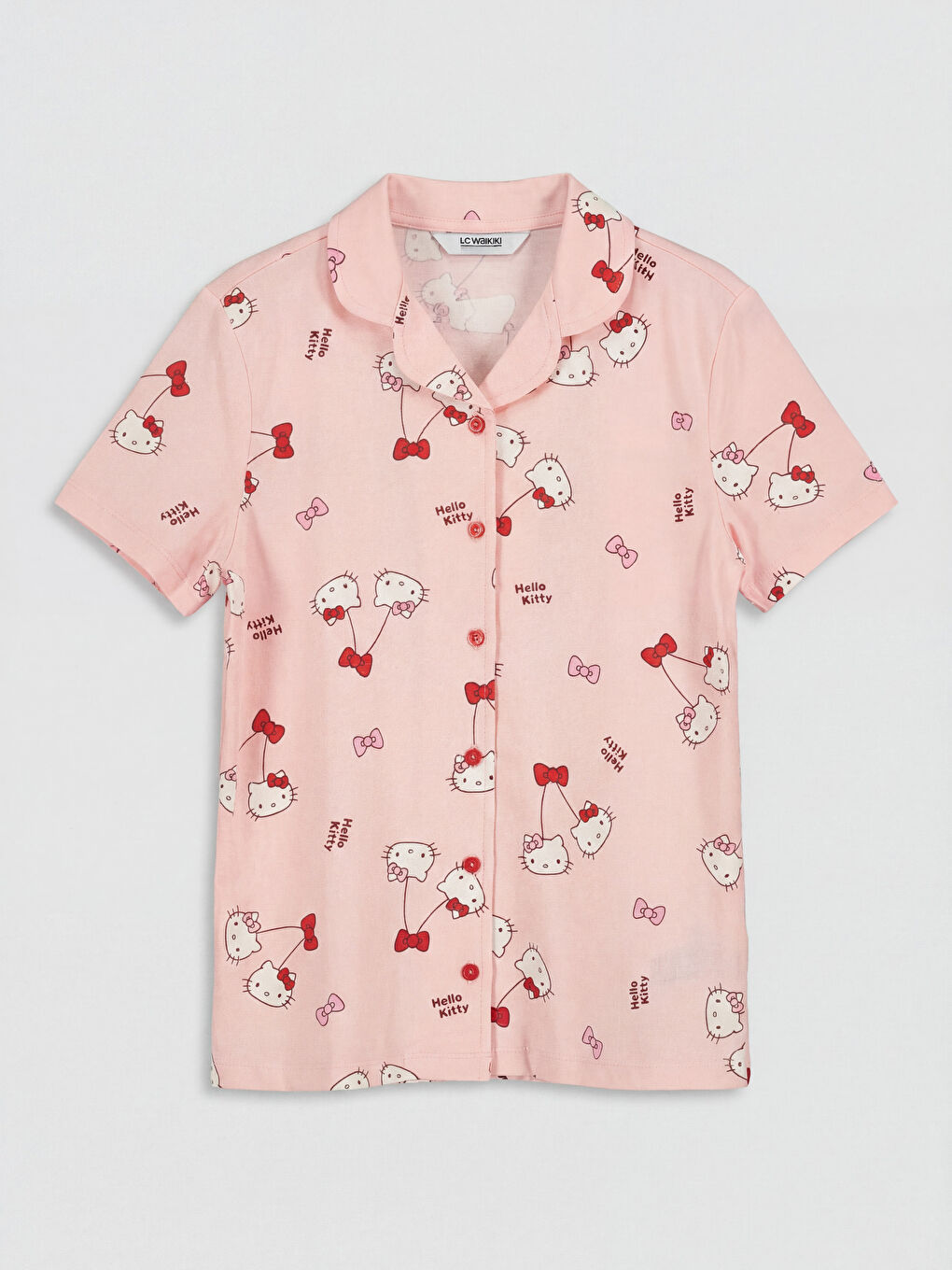 Pembe Hello Kitty Baskılı Kız Çocuk Şortlu Pijama Takımı-1