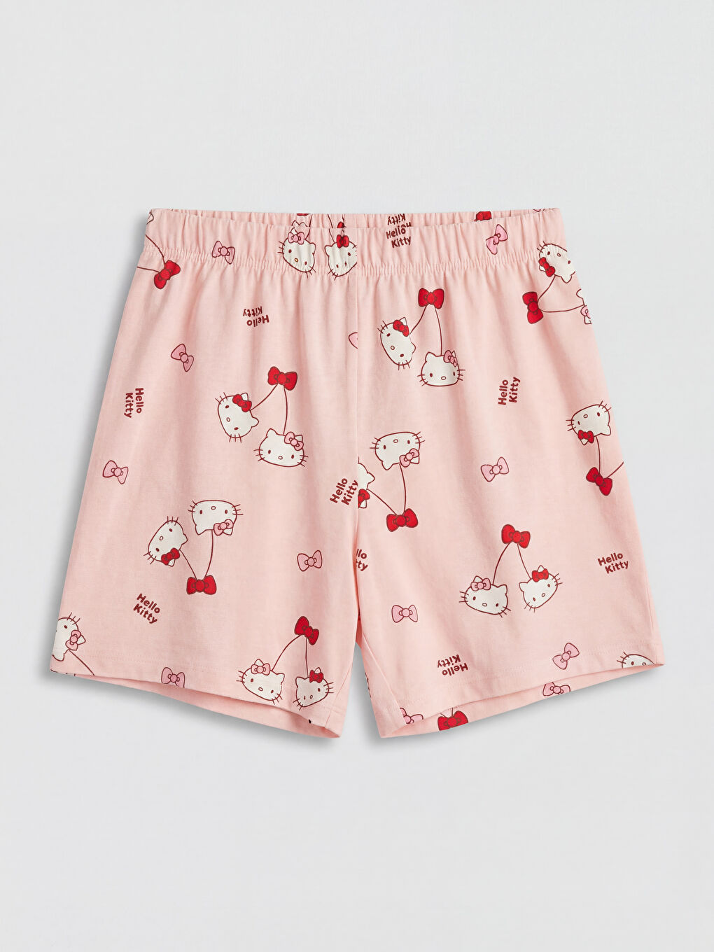 Pembe Hello Kitty Baskılı Kız Çocuk Şortlu Pijama Takımı-3