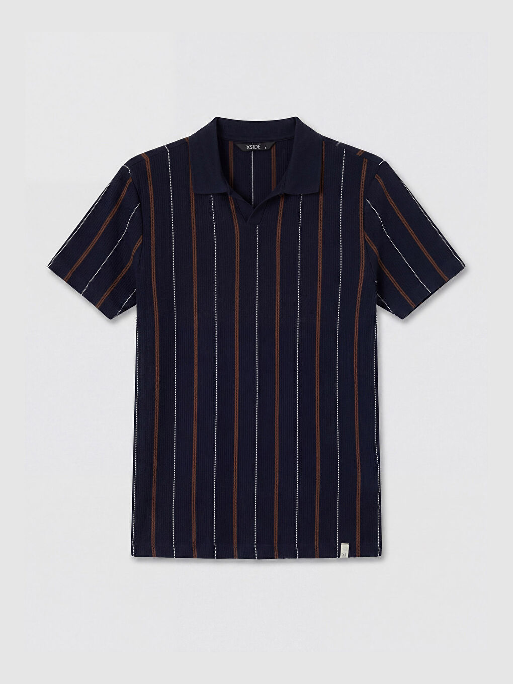 Lacivert Polo Yaka Çizgili Erkek Tişört