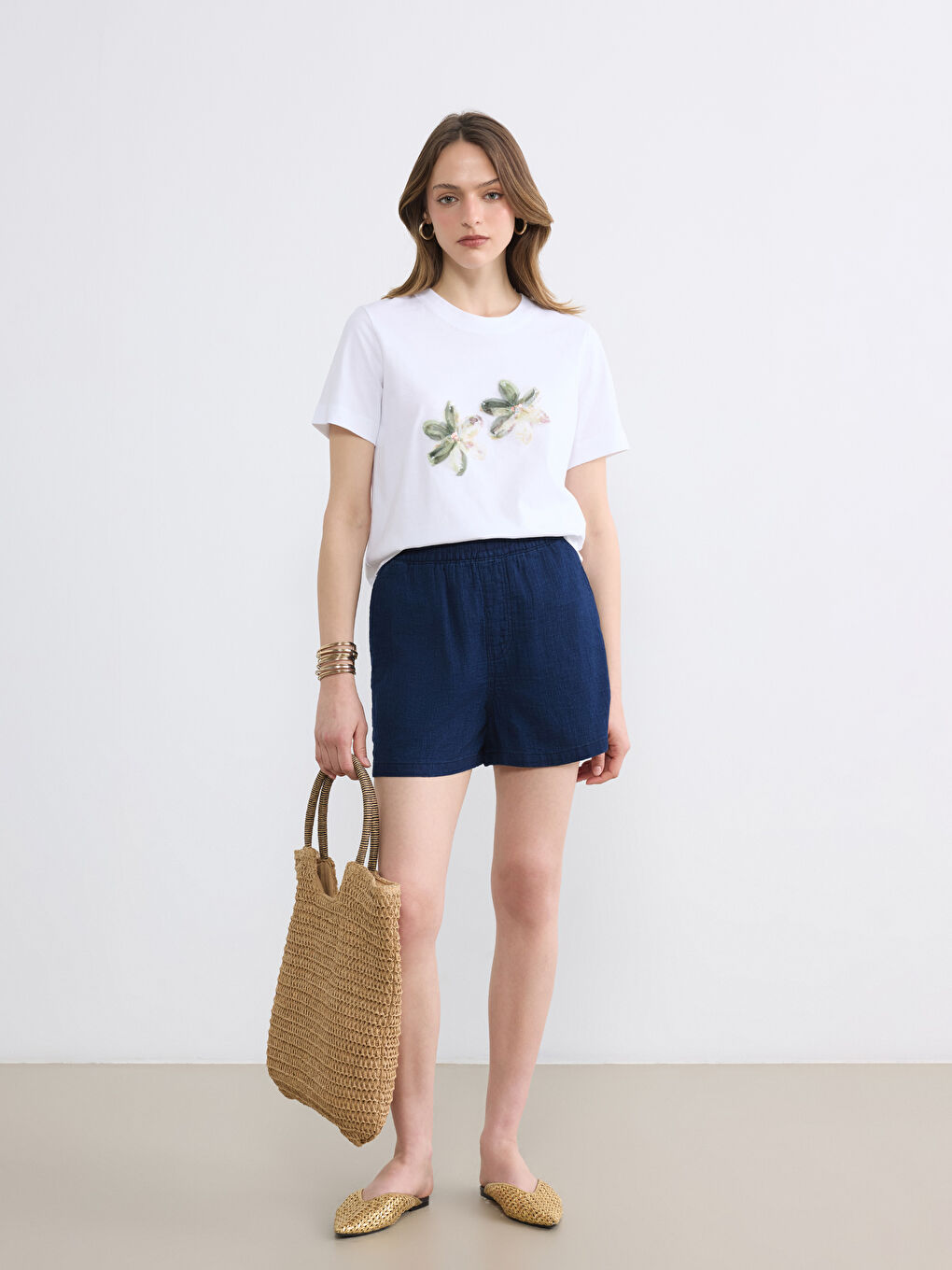 Crew Neck Printed Women's T-Shirt-1