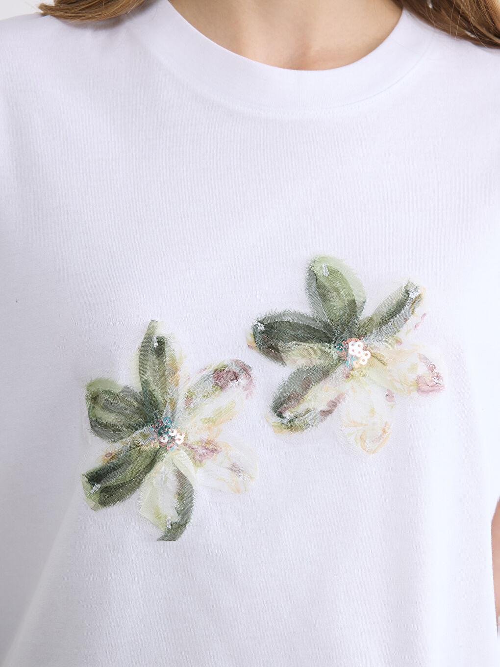 Crew Neck Printed Women's T-Shirt-2