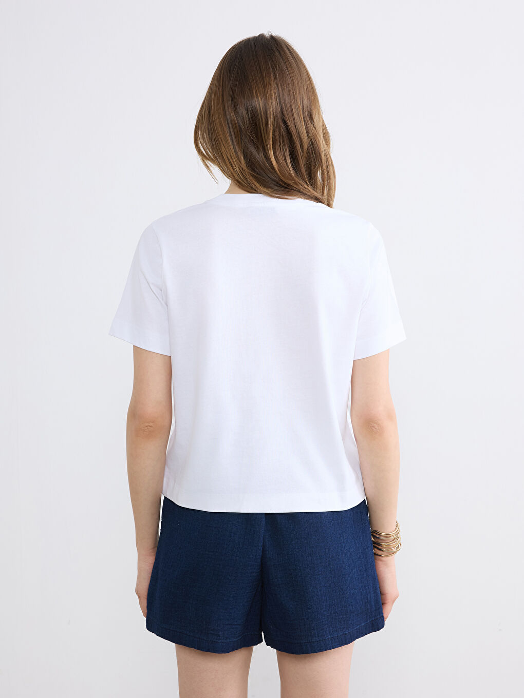 Crew Neck Printed Women's T-Shirt-3