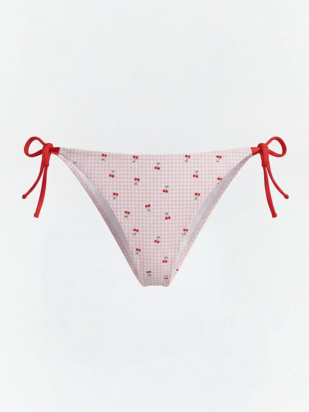 Cherry Patterned Strappy Women's Brazilian Bikini Bottom