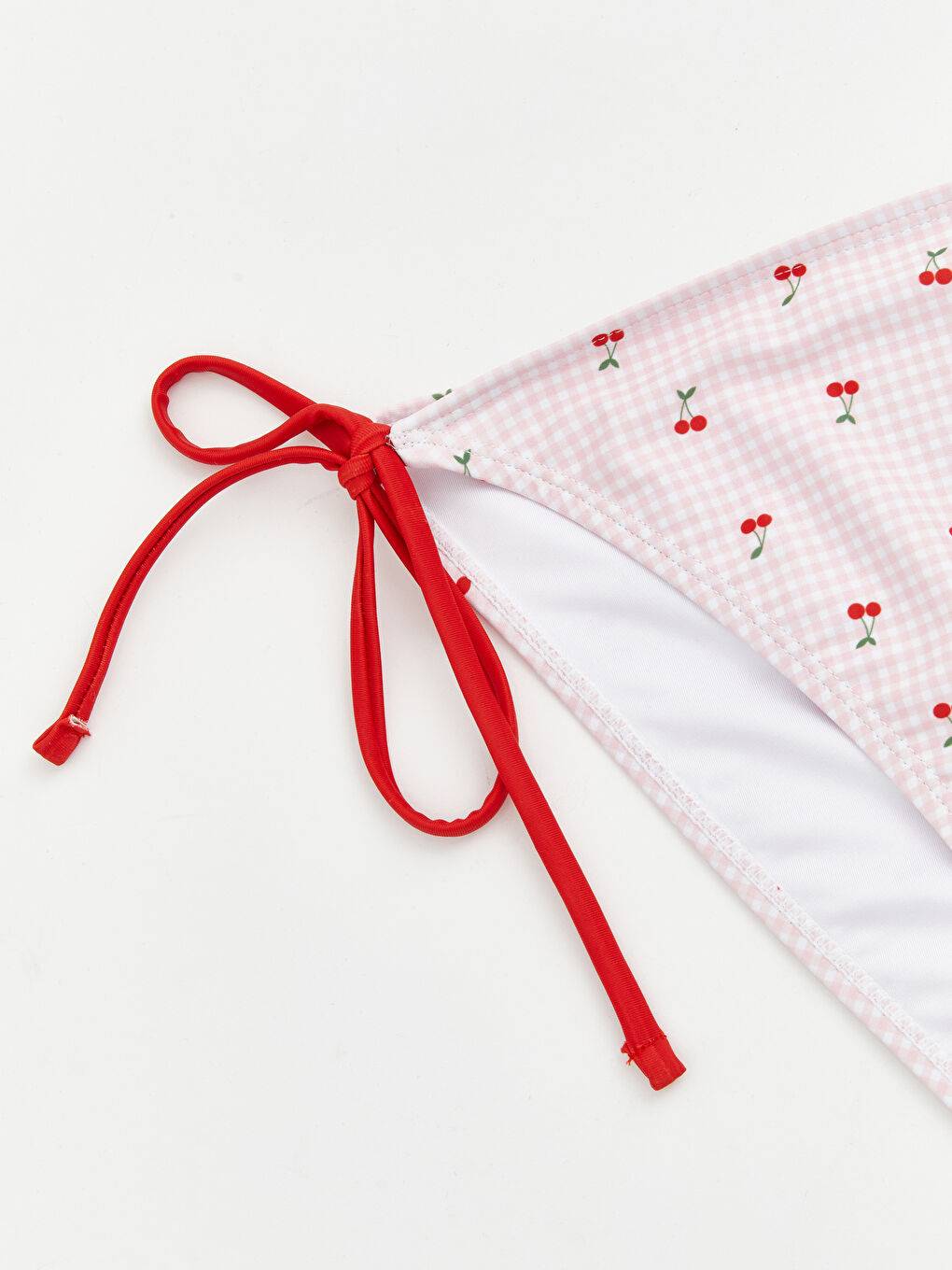 Cherry Patterned Strappy Women's Brazilian Bikini Bottom-2