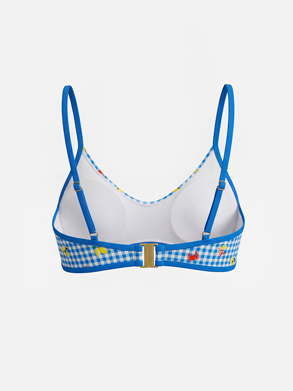 Karışık Çıkarılabilir Pedli Ekose Kadın Bikini Üstü-1