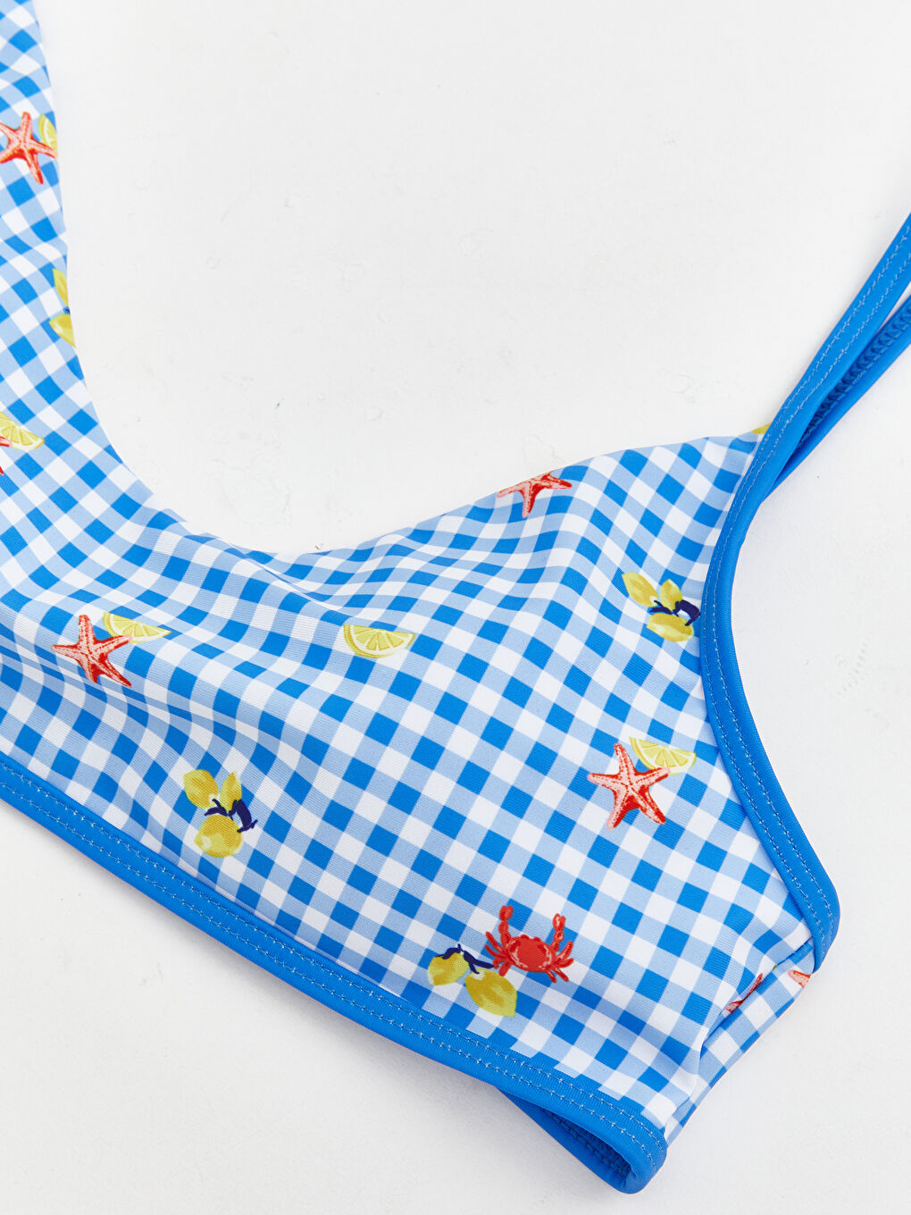 Karışık Çıkarılabilir Pedli Ekose Kadın Bikini Üstü-2