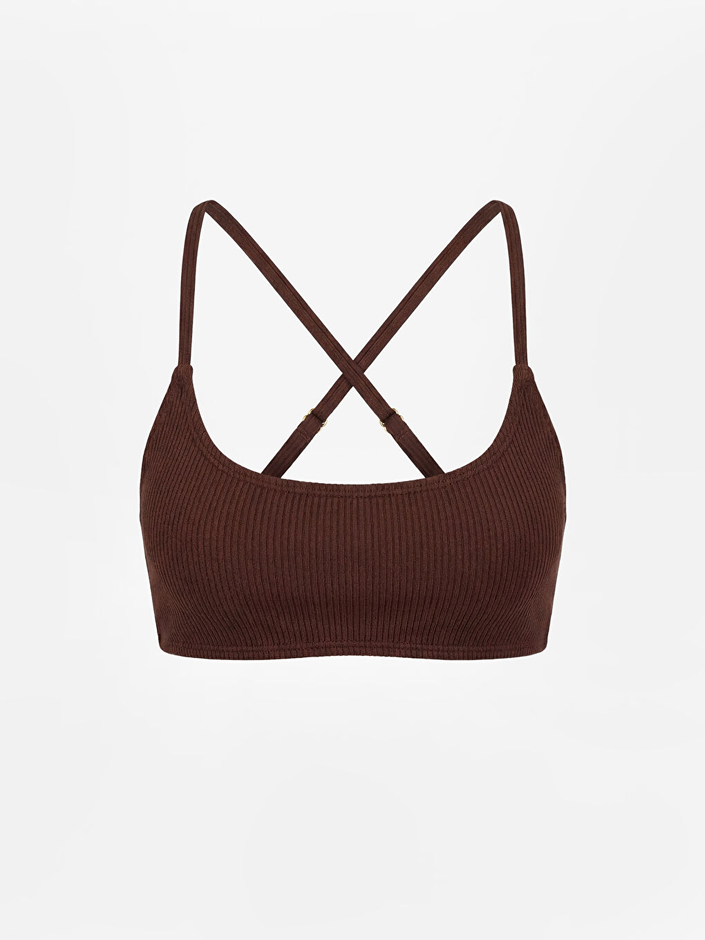 Kahverengi Çıkarılabilir Pedli Kadın Bikini Üstü