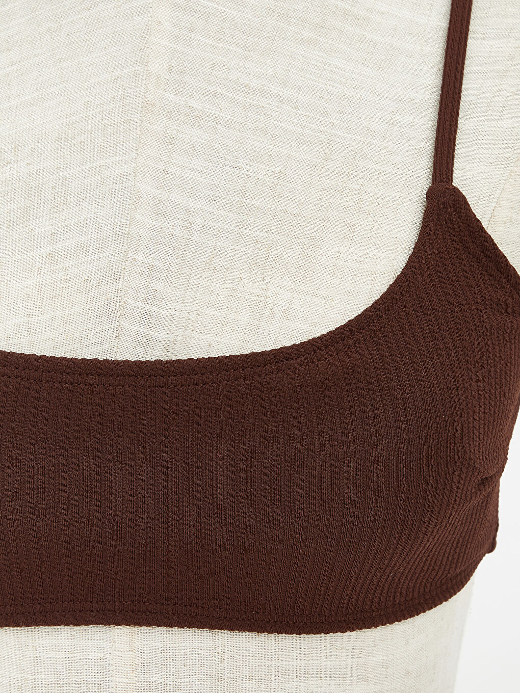 Kahverengi Çıkarılabilir Pedli Kadın Bikini Üstü-2