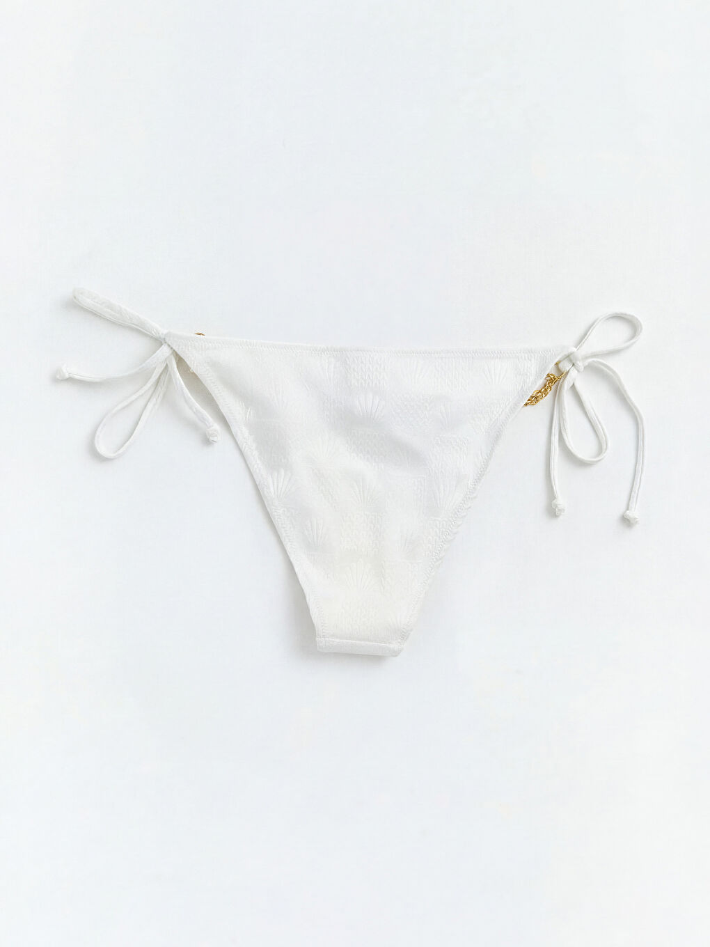 Ekru Zincirli Bağlamalı Kadın Brazilian Bikini Altı-1