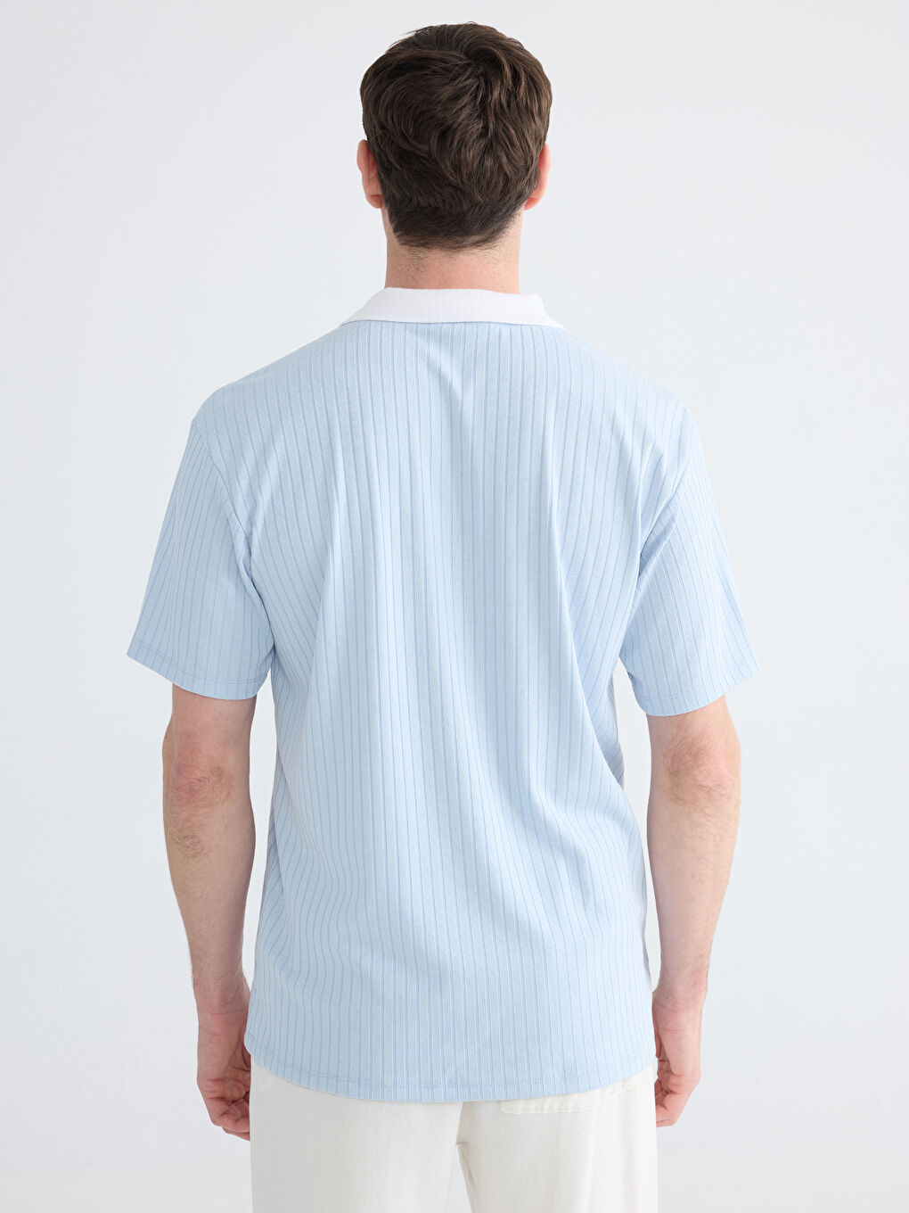 Mavi Polo Yaka Erkek Tişört-3