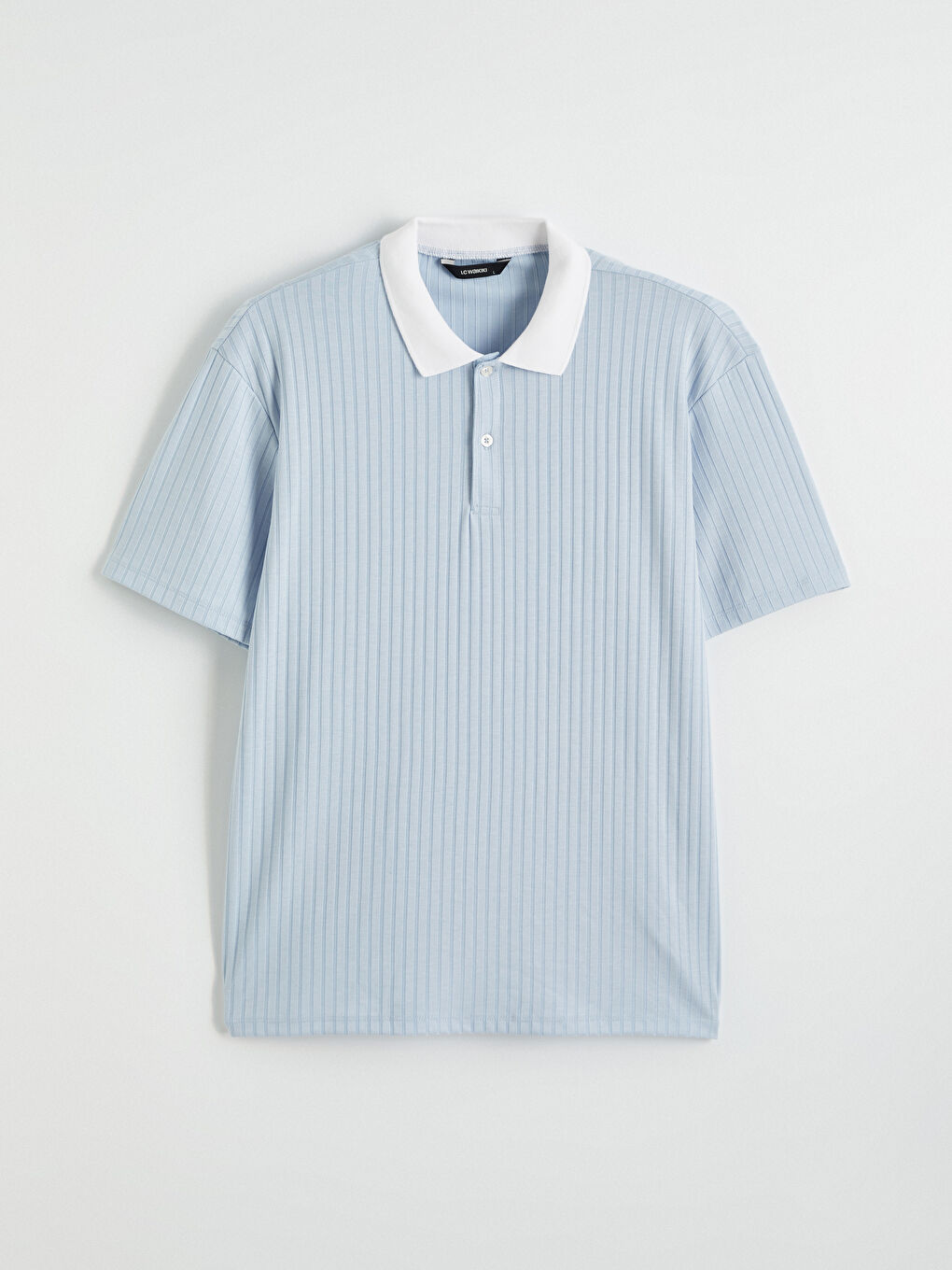 Mavi Polo Yaka Erkek Tişört-4