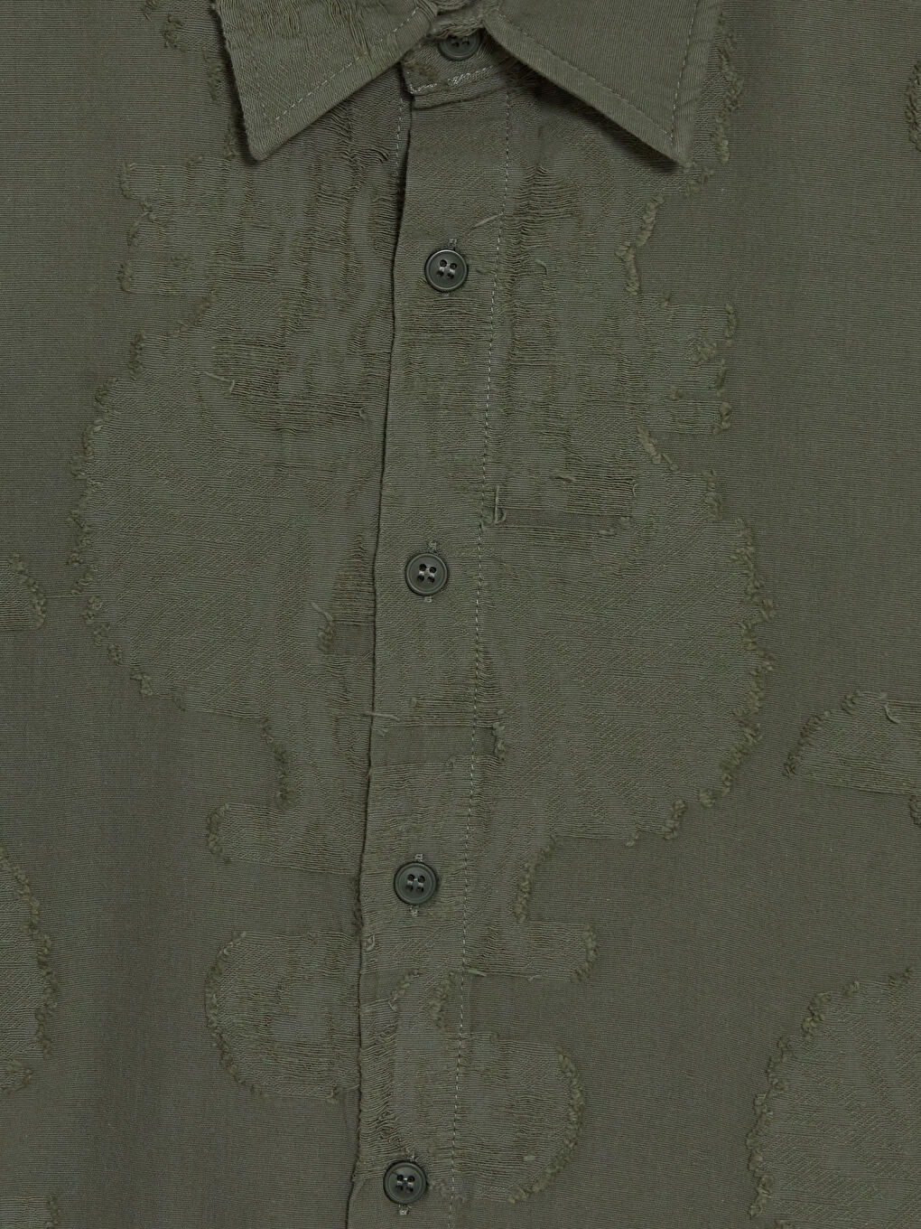 Haki Regular Fit Desenli Erkek Gömlek-1