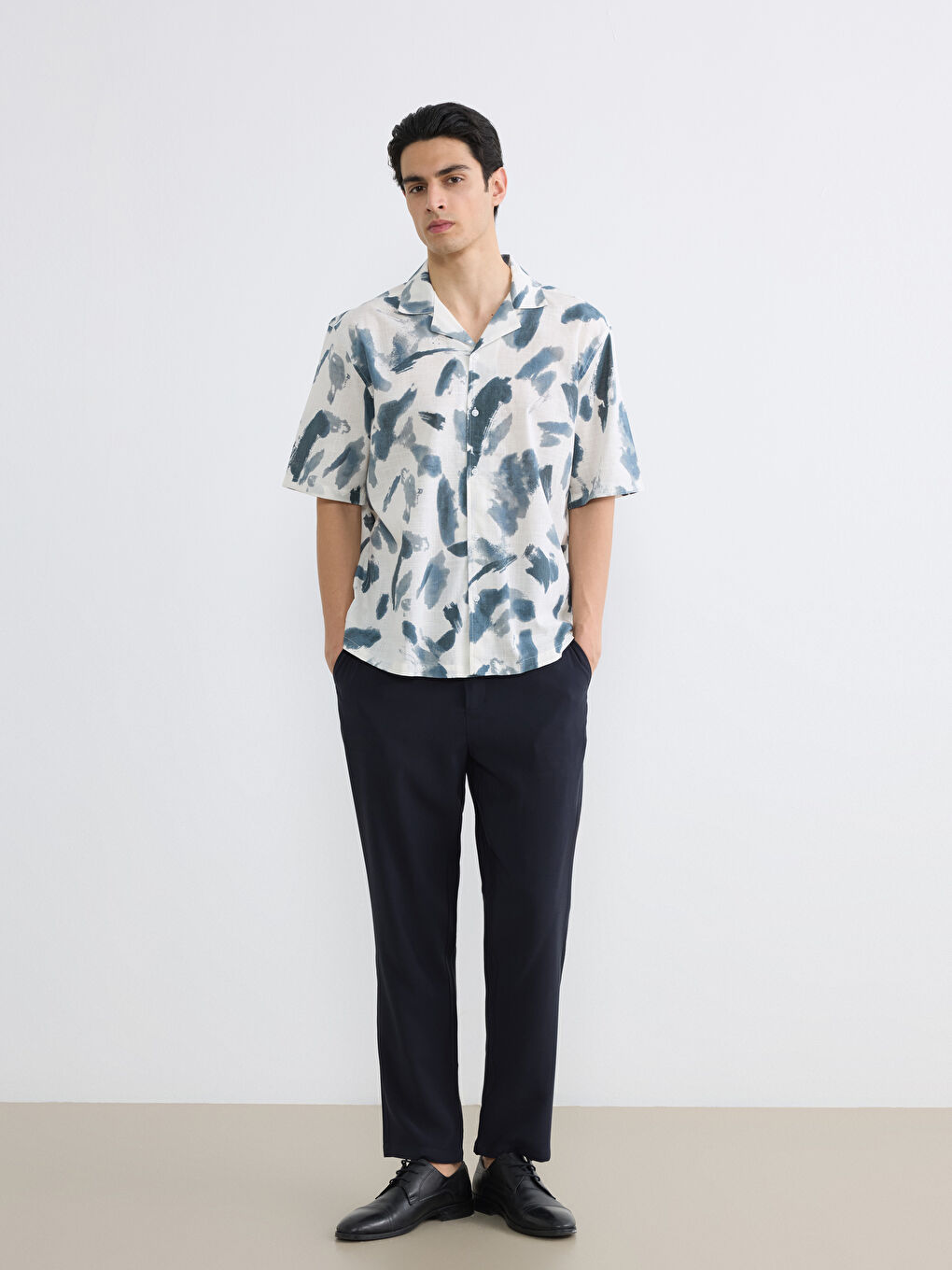 Regular Fit Patterned Men's Shirt-1