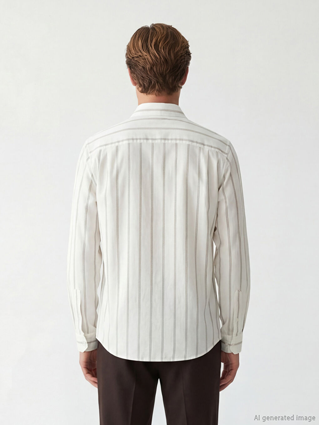 Chemise homme rayée en tissu Dobby coupe régulière-3