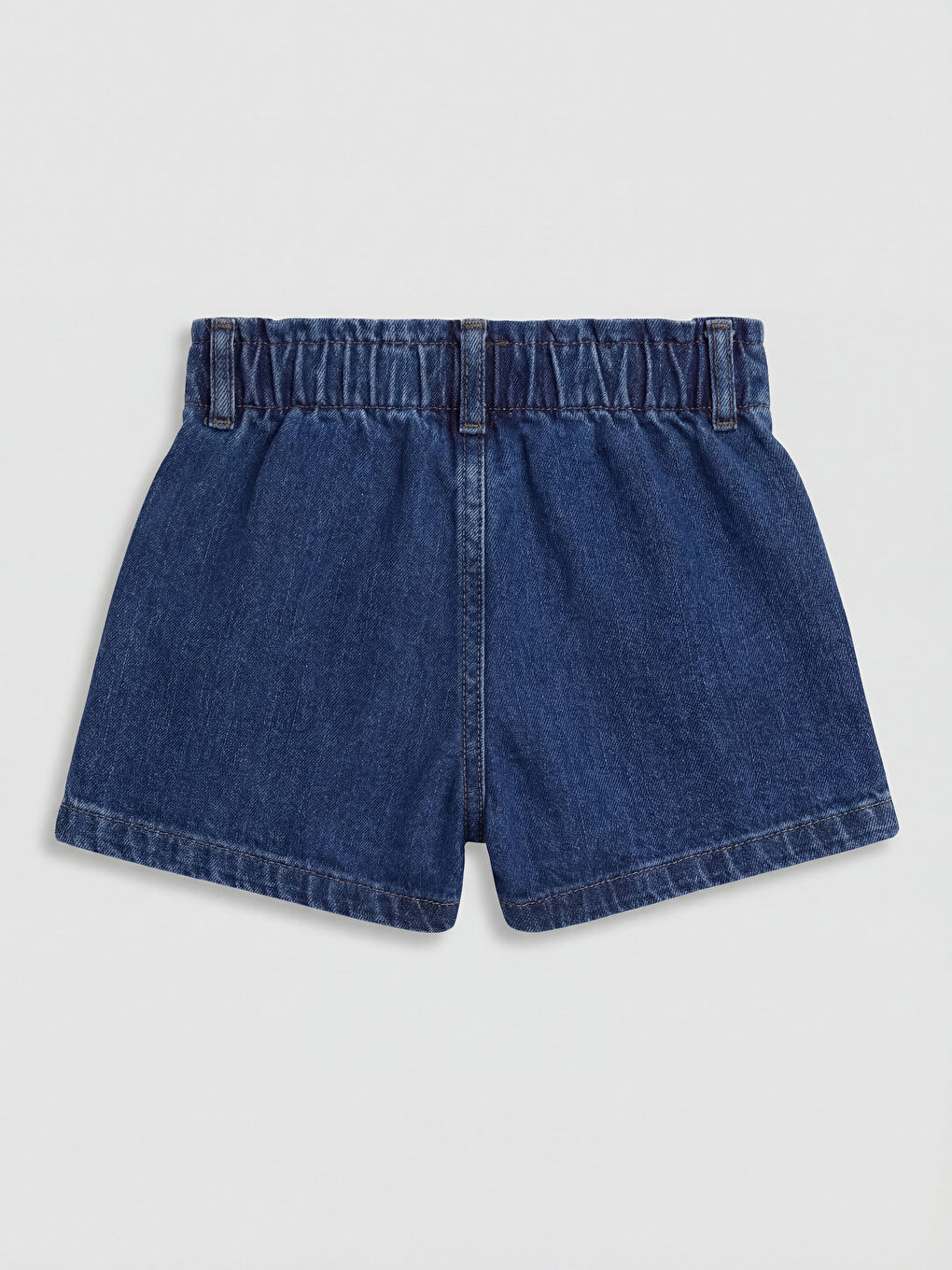 شورت جينز بناتي مطرز بالزهور بخصر مرن-1