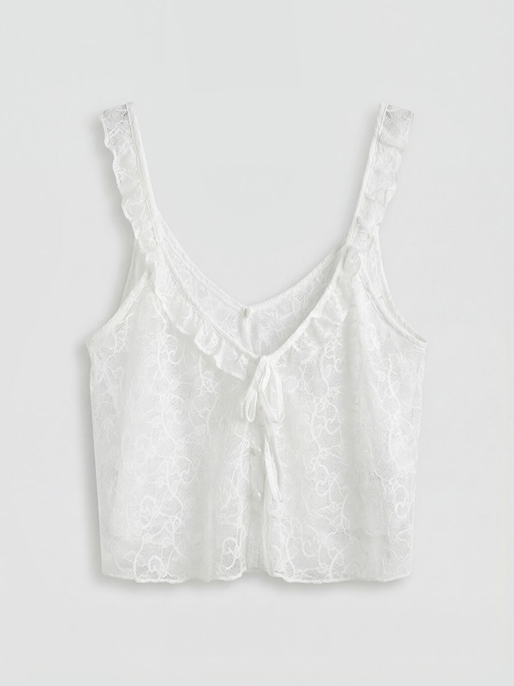 Beyaz V Yaka Dantelli Kadın Şortlu Pijama Takımı-1