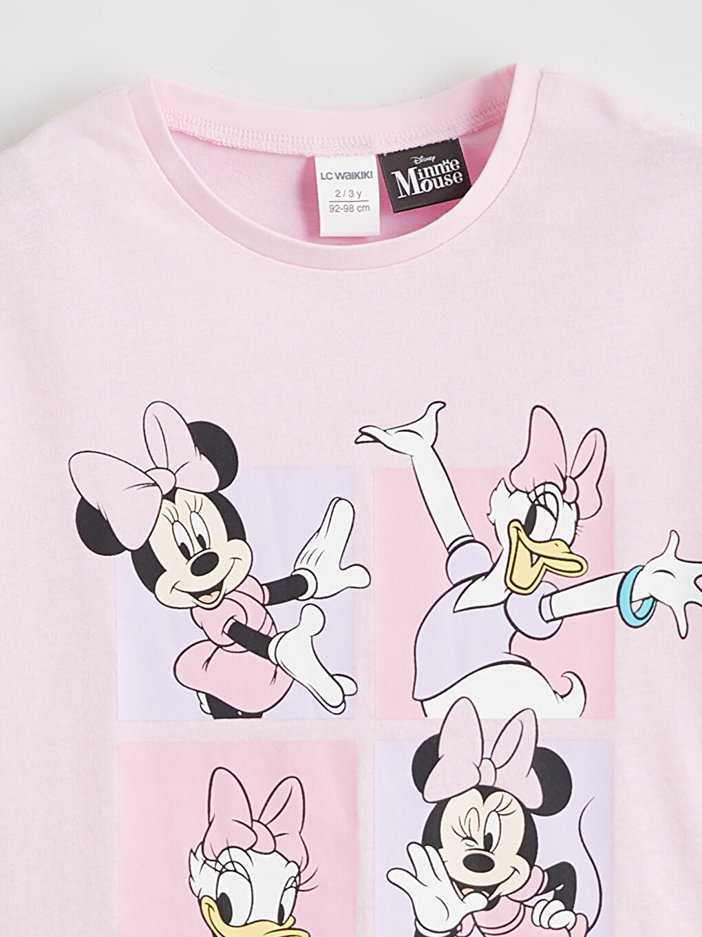 Pembe Minnie Mouse Baskılı Kız Çocuk Tişört-3