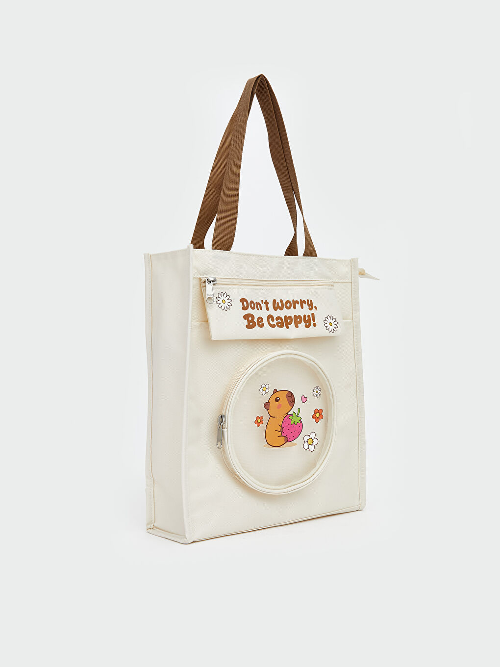 გოგონა კრემისფერი მხრის ჩანთა-1