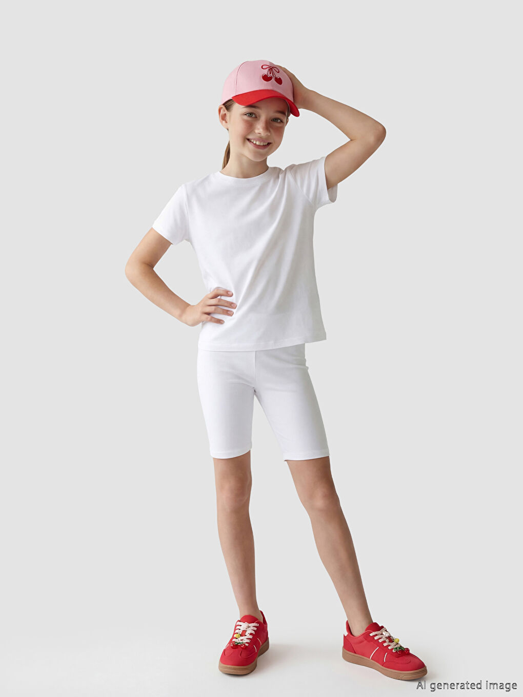 Beyaz Basic Kız Çocuk Kısa Tayt 2'li-1