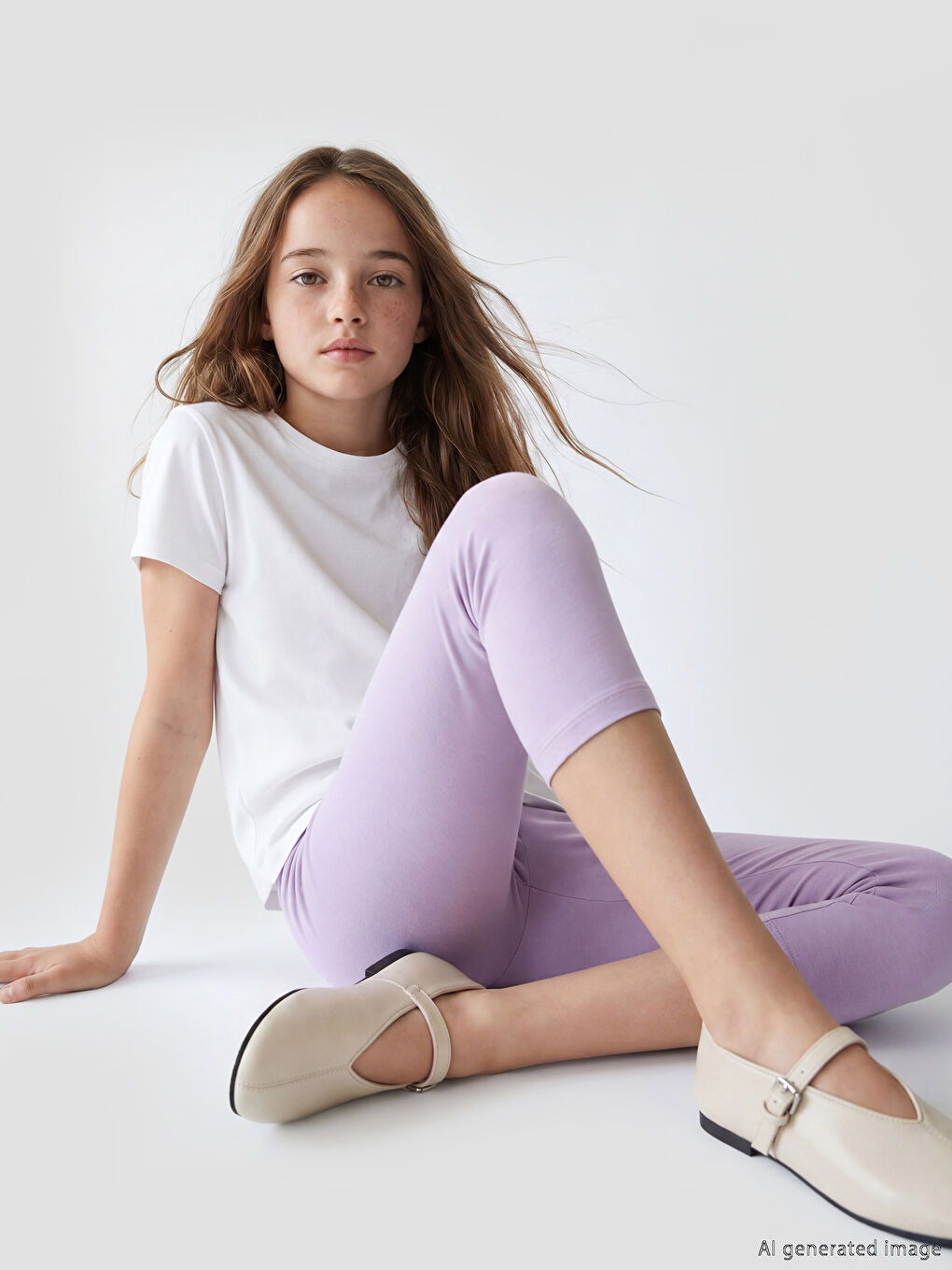 Elastic Waist Girls' Leggings-1