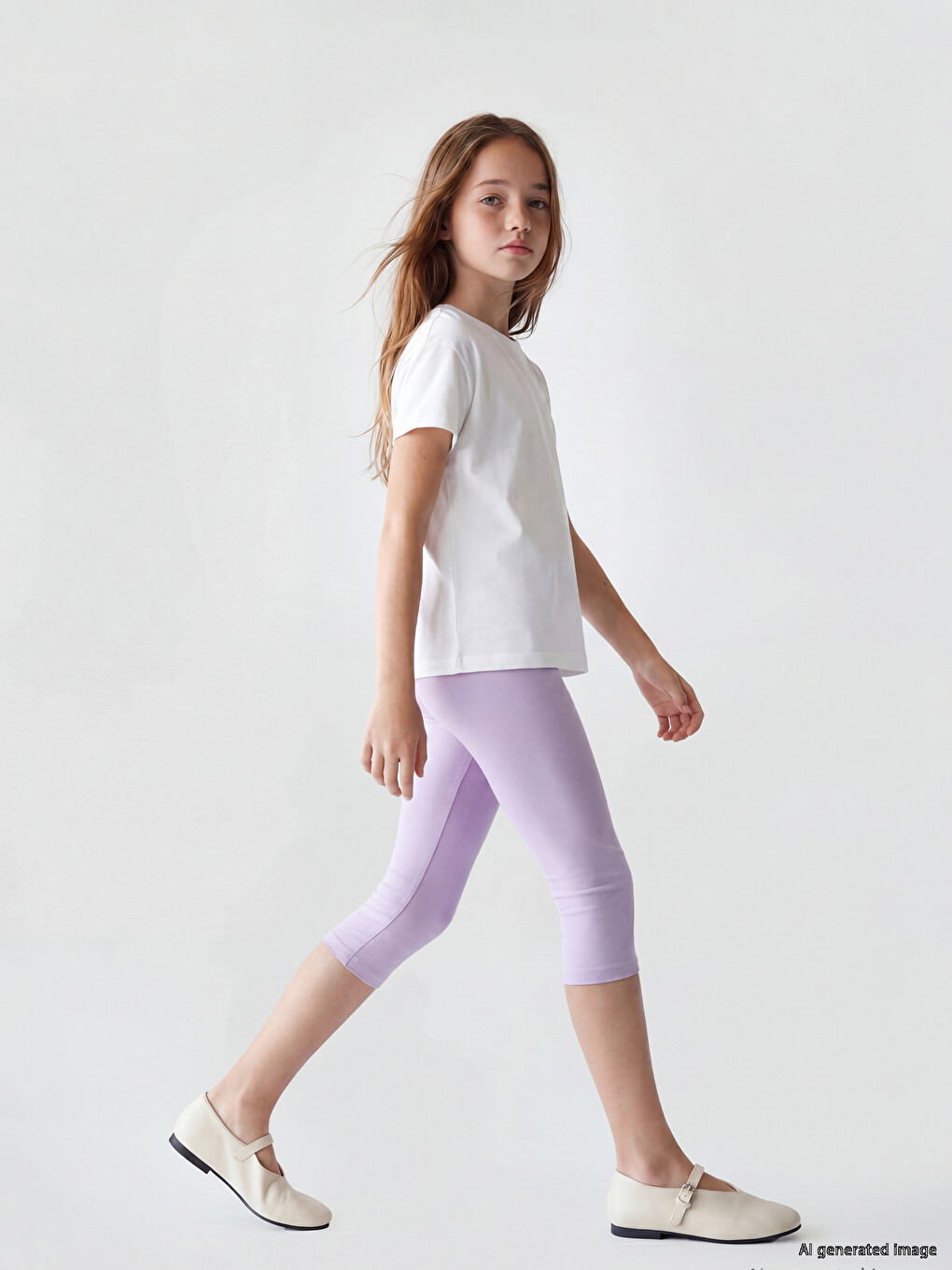 Leggins për vajza me bel elastik