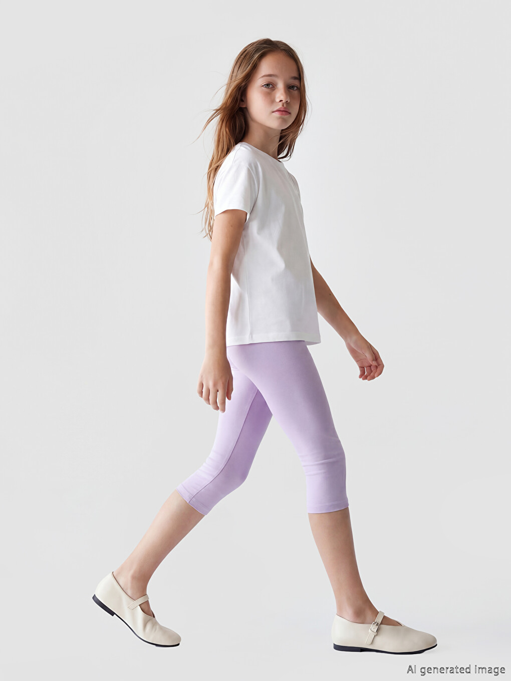 Elastic Waist Girls' Leggings-2