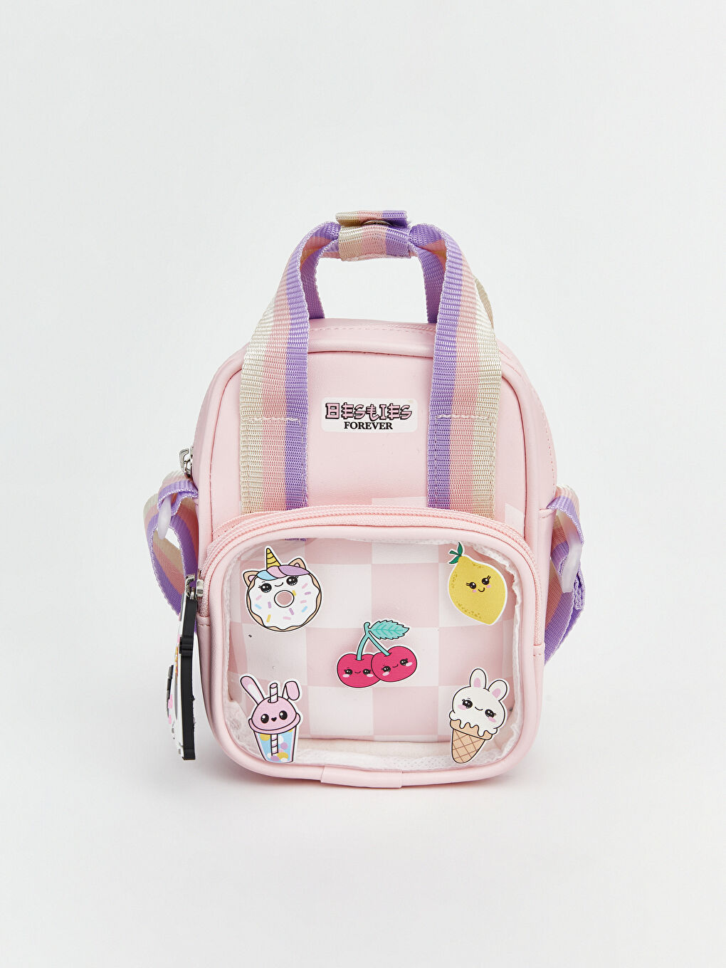 Pembe Ayıcık Baskılı Kız Çocuk Omuz Çantası