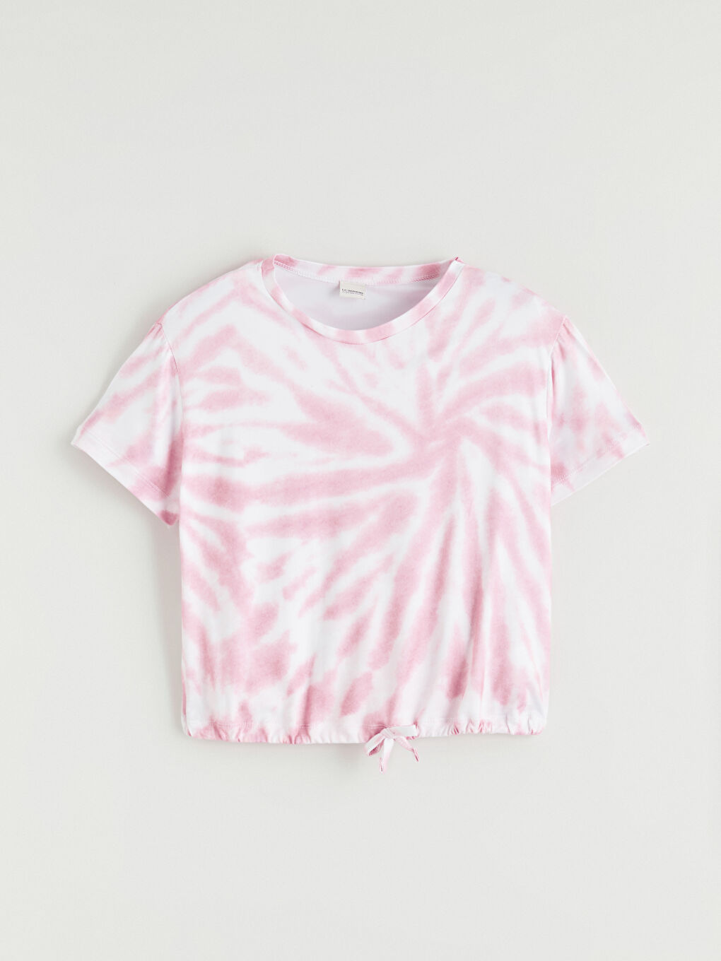 Crew Neck Tie-Dye Pattern Girls' T-Shirt