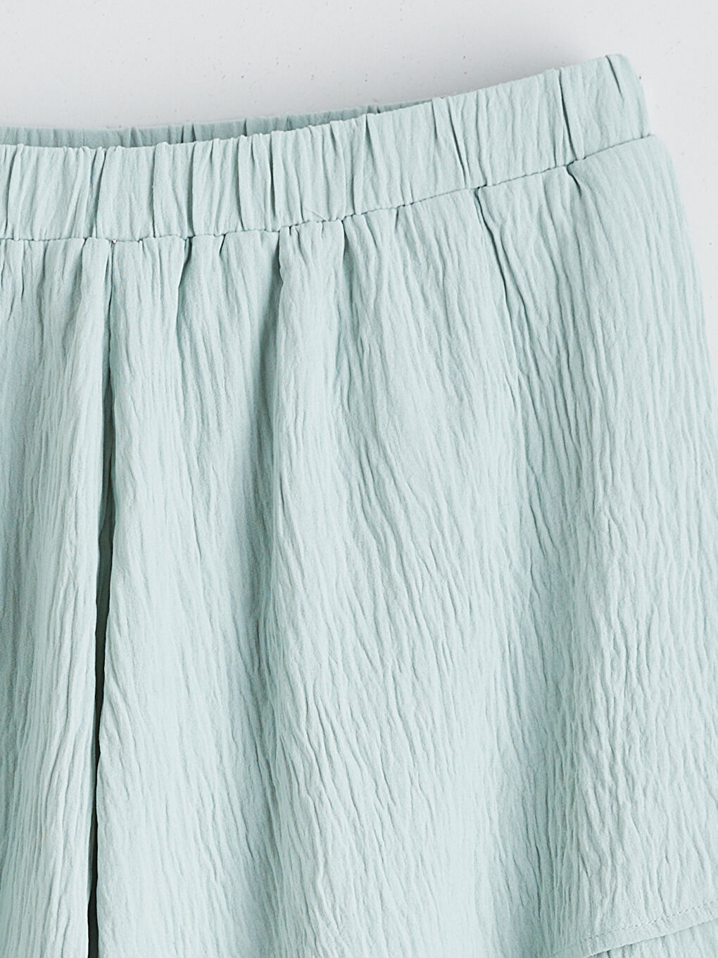 Pantaloni Scurți Texturați cu Talie Elastică pentru Femei-5