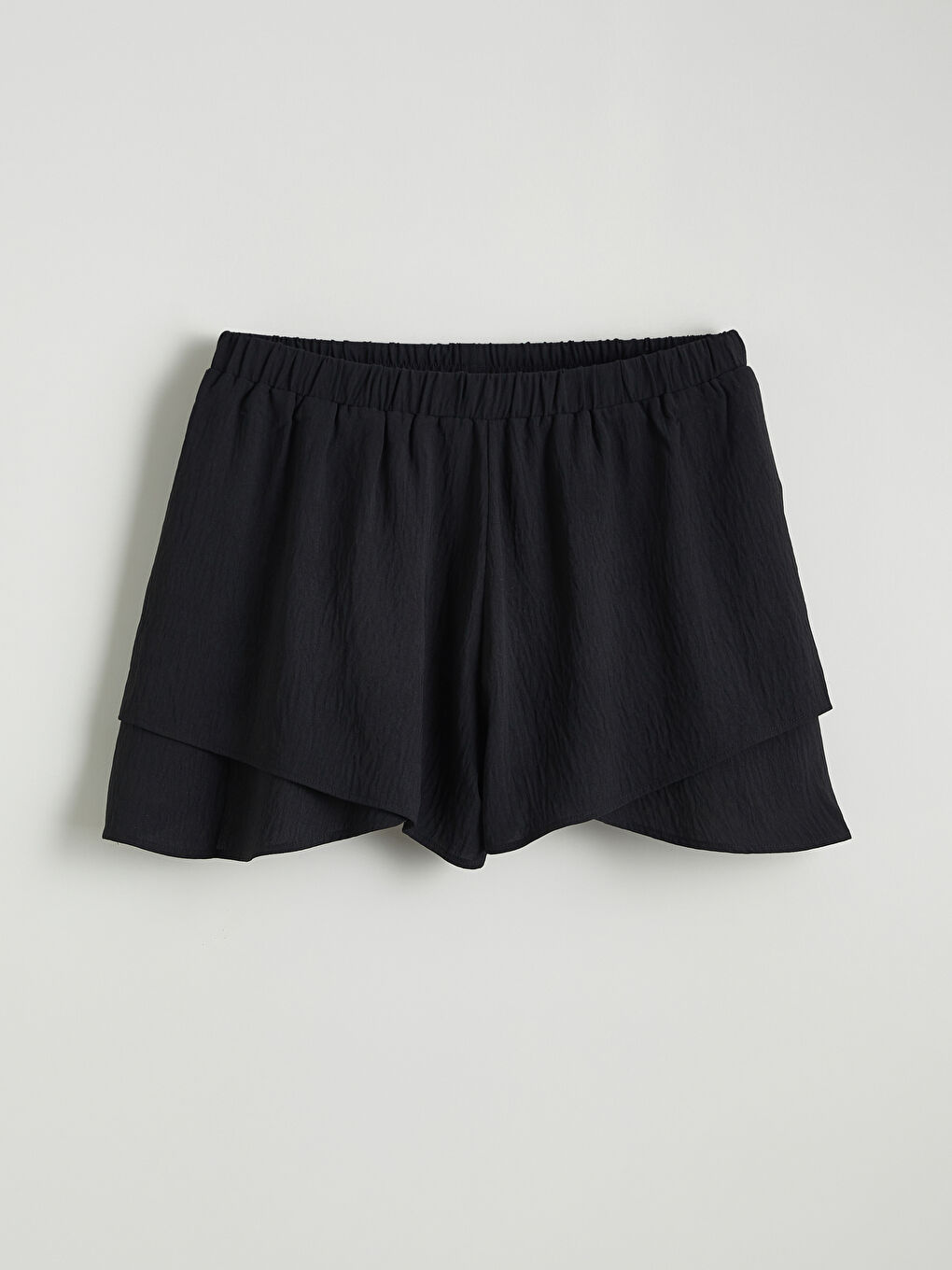 Elastic Waist Textured Women's Shorts-4