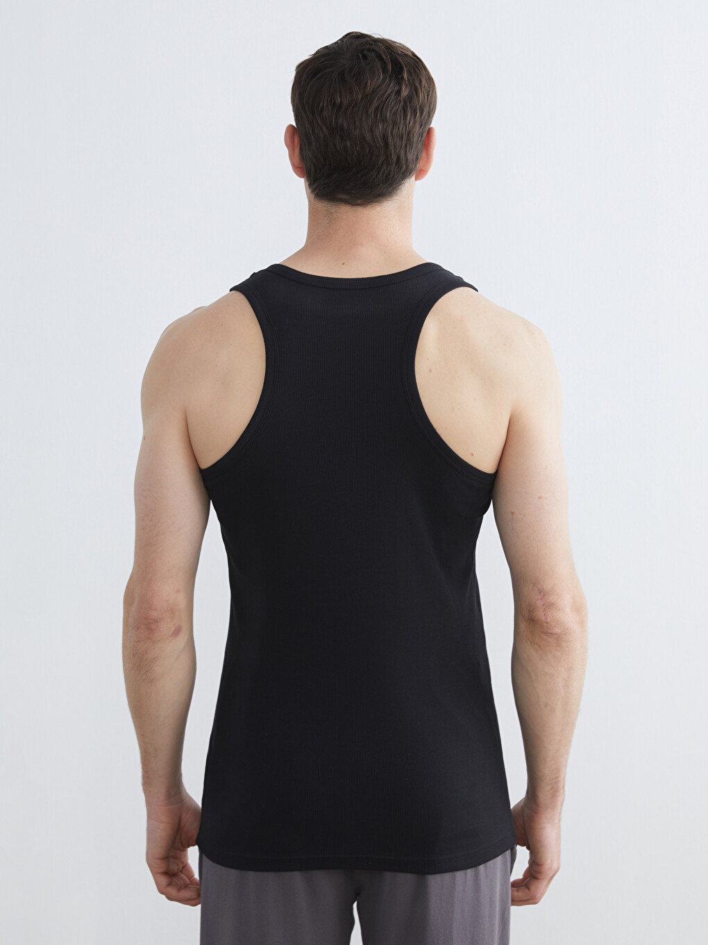 Men's Cotton Tank Top With A U-neck.-3