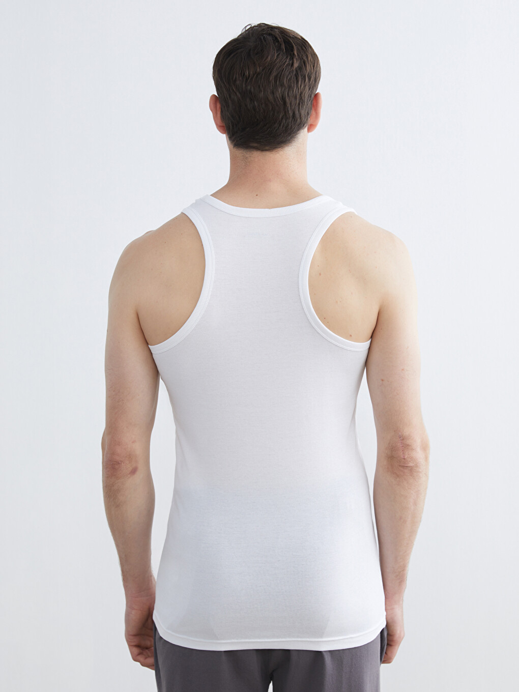 Men's U-neck Cotton Undershirt-3
