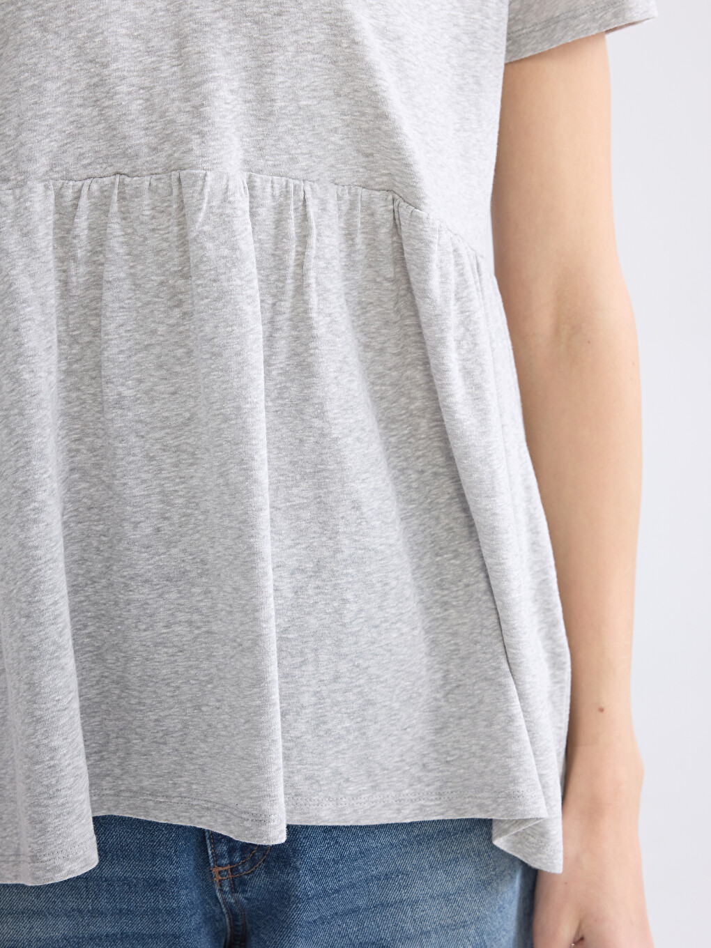 V-neck Gathered Blouse-2