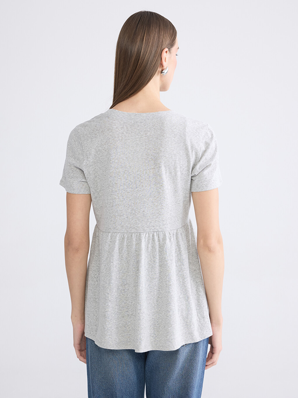 V-neck Gathered Blouse-3