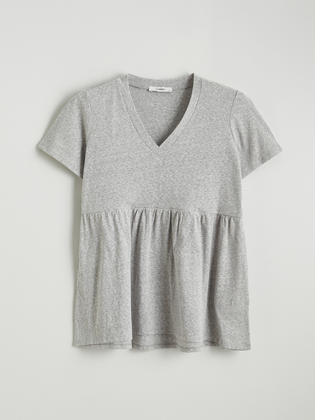 V-neck Gathered Blouse-4