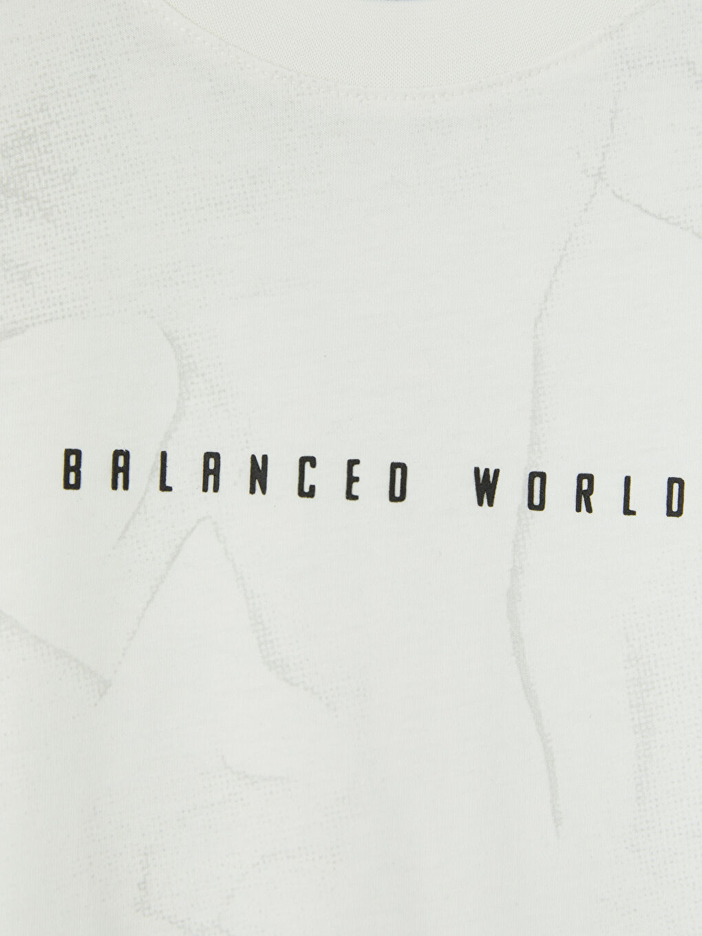 Ekru Bisiklet Yaka Baskılı Erkek Tişört-2