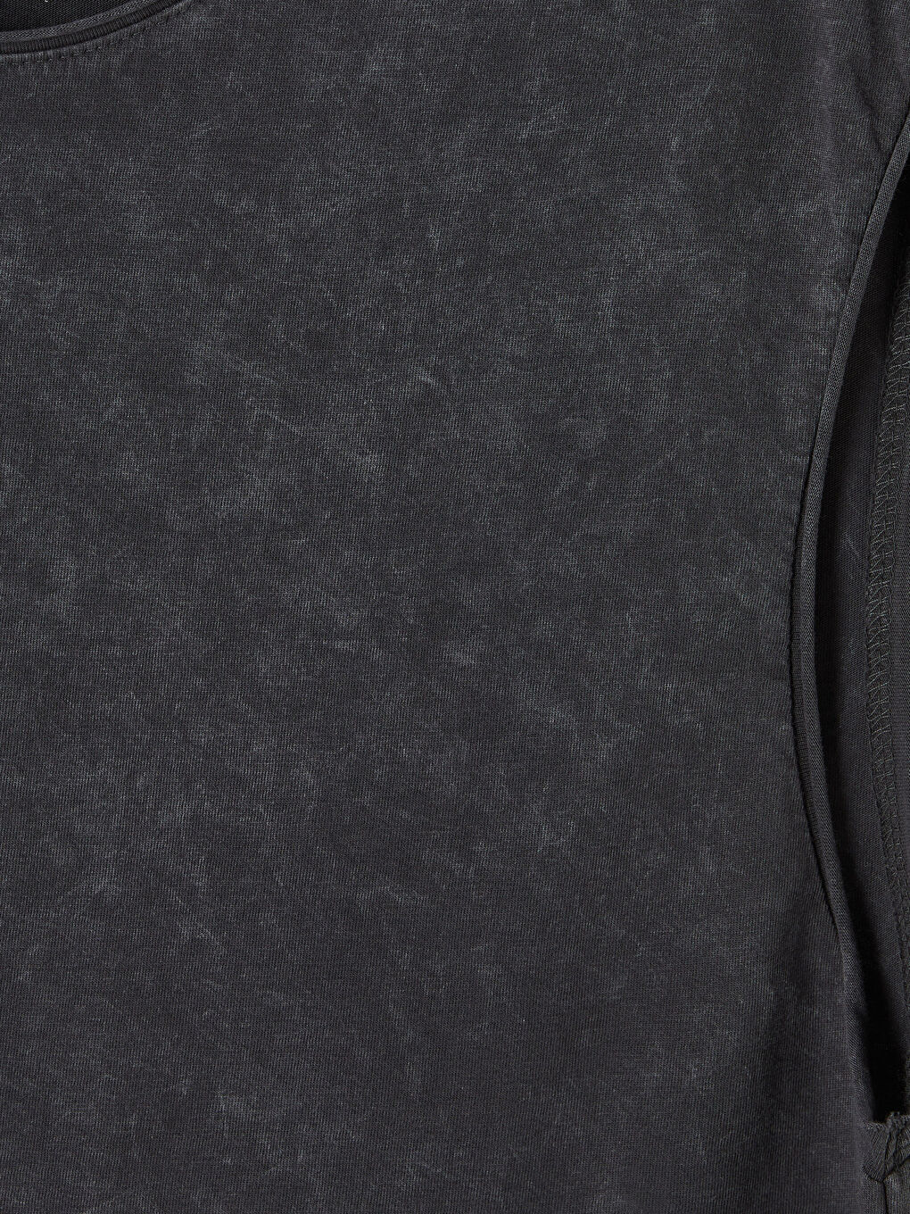 Antrasit Bisiklet Yaka Penye Erkek Kolsuz Tişört-2