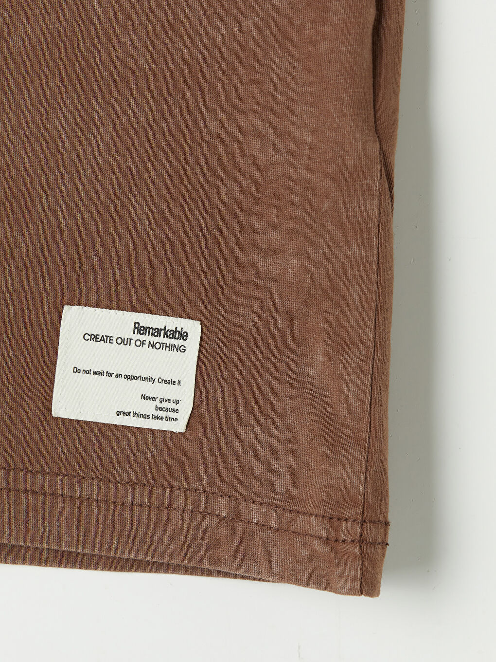 Kahverengi Bisiklet Yaka Penye Erkek Kolsuz Tişört-2