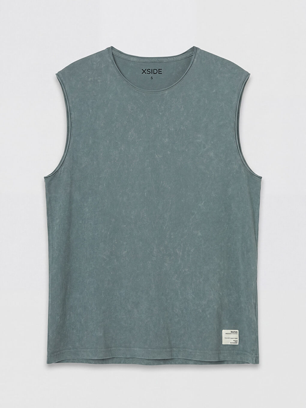 Yeşil Bisiklet Yaka Penye Erkek Kolsuz Tişört