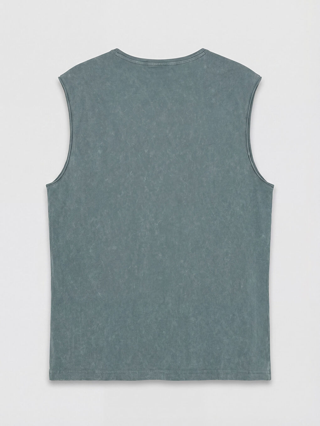 Yeşil Bisiklet Yaka Penye Erkek Kolsuz Tişört-1