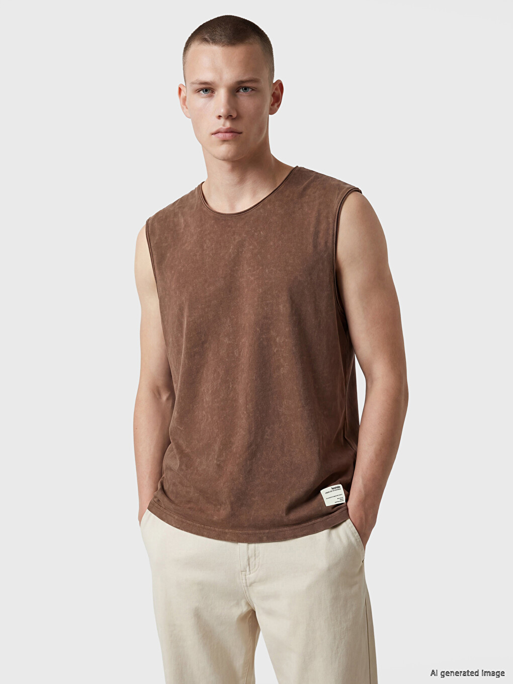 Crew Neck Jersey Men's Sleeveless T-Shirt-1
