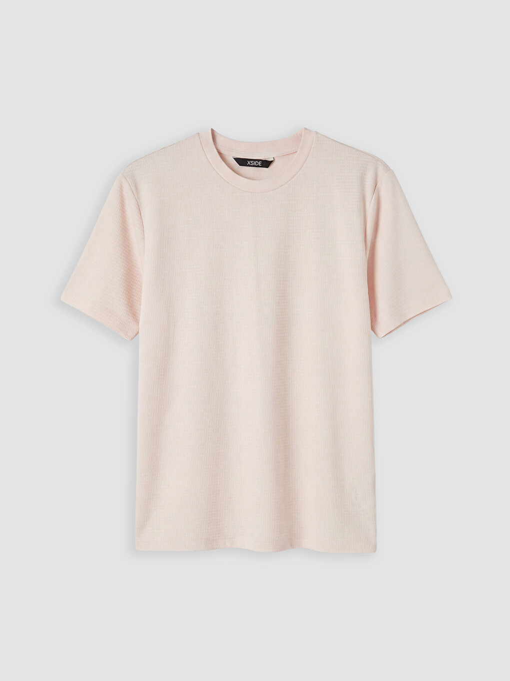 Pembe Bisiklet Yaka Erkek Penye Tişört