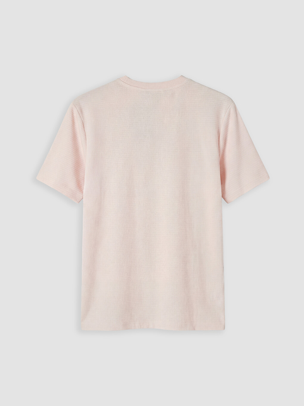 Pembe Bisiklet Yaka Erkek Penye Tişört-2